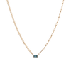 AURATE X MICHELLE: Tranquility Blue Topaz Chain Necklace Vermeil Yellow Gold First