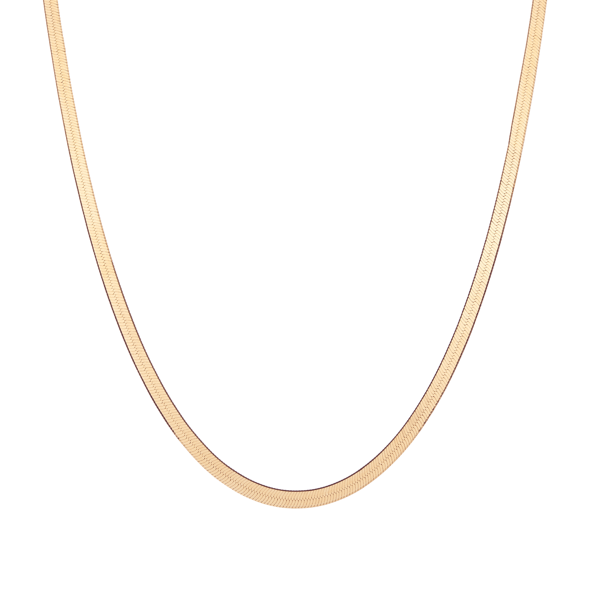 Gold Herringbone Chain Necklace