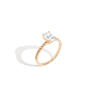 Pavé Oval-Cut Solitaire Diamond Ring