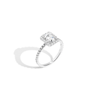 Pavé Emerald-Cut Halo Diamond Ring