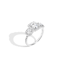 Pavé Emerald Tri-Diamond Ring