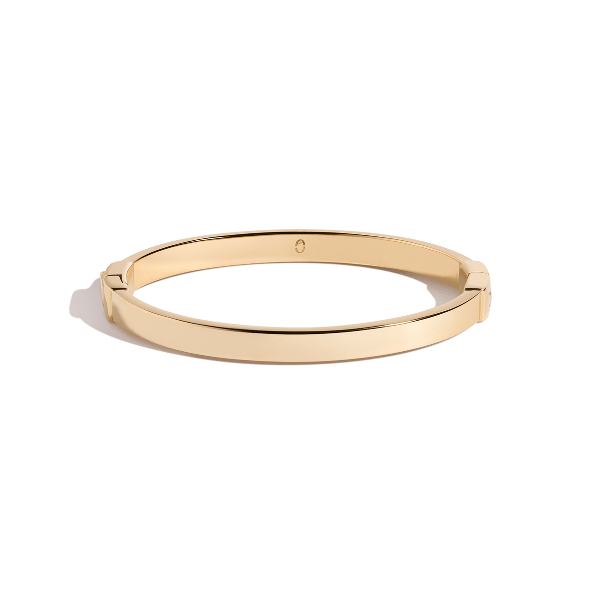 18k White Gold Flat Hinged Bangle Bracelet From Italy