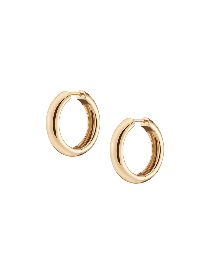 Medium Gold Chunky Hinged Hoop Earrings Vermeil 14K 18K Yellow Gold Single Pair First