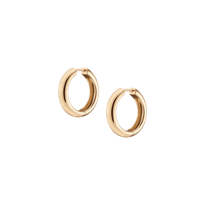 Medium Gold Chunky Hinged Hoop Earrings Vermeil 14K 18K Yellow Gold Single Pair First