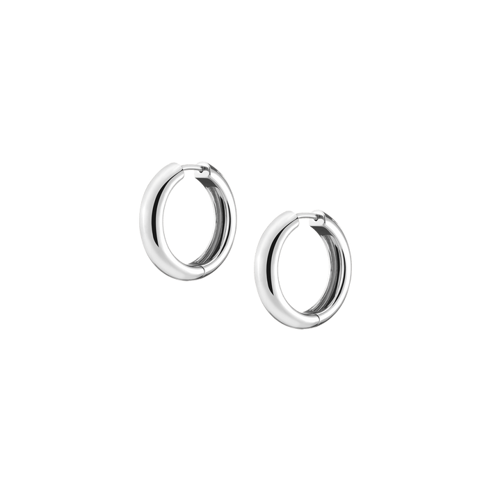 Medium Gold Chunky Hinged Hoop Earrings Vermeil 14K 18K White Gold Single Pair First