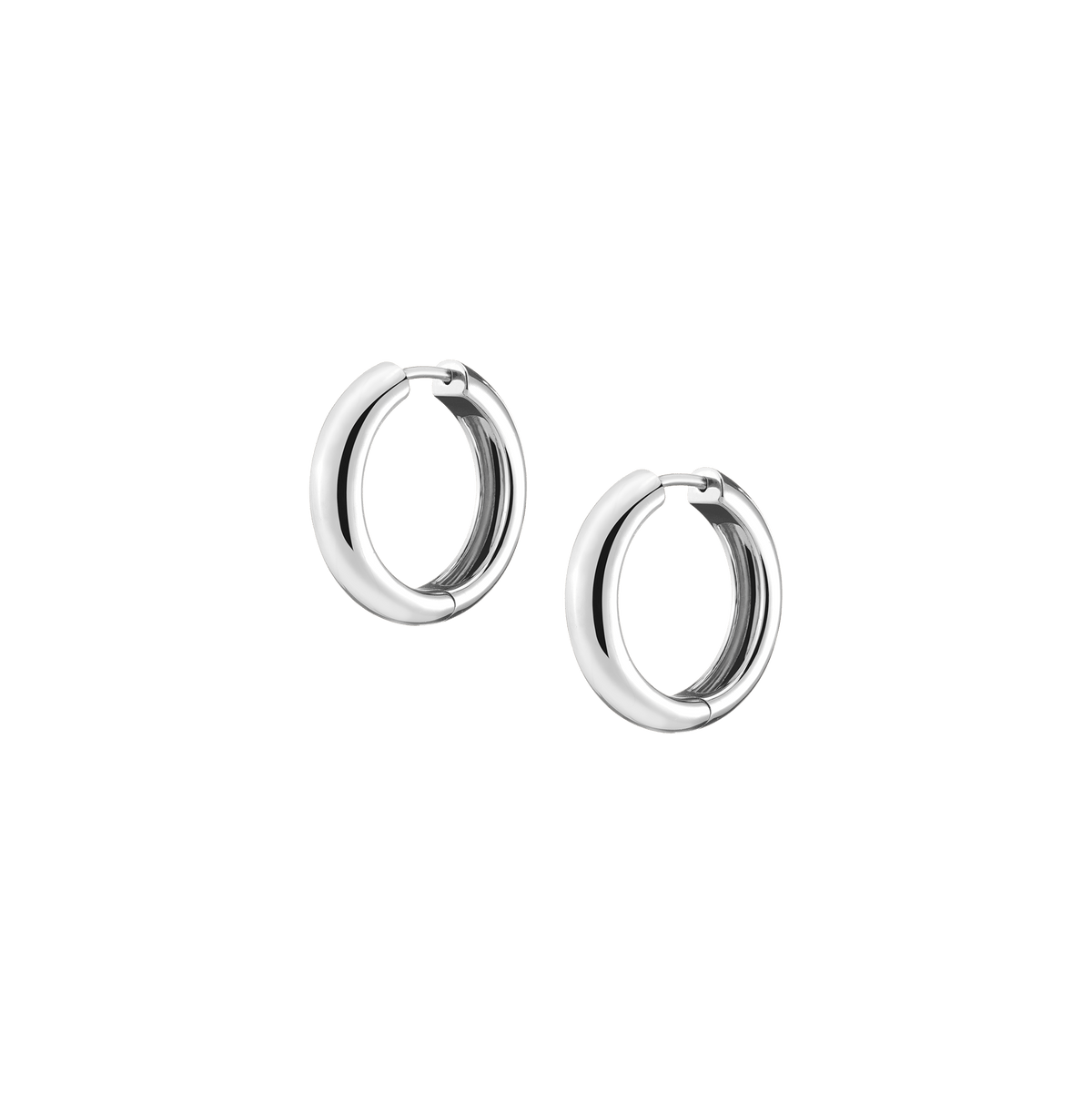Medium Gold Chunky Hinged Hoop Earrings in Yellow, Rose or White Gold