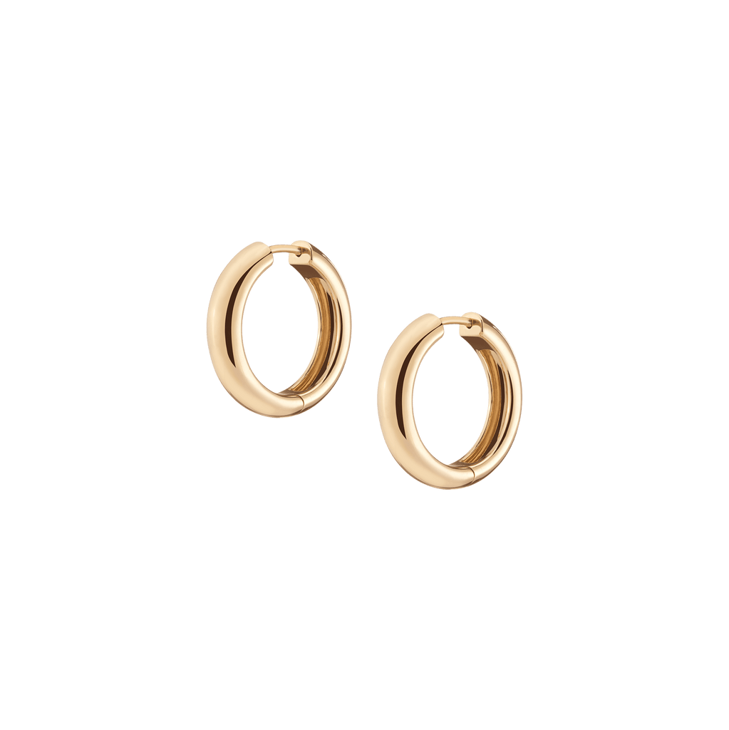 Aurate medium chunky hinged gold hoop earrings