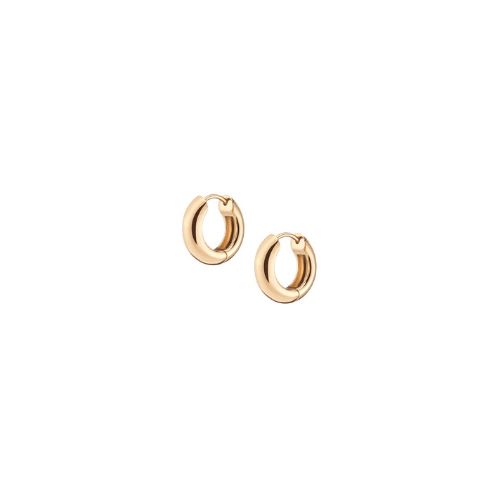Bottega Veneta Disc Multi-Ring Hoop Earrings Gold Plated