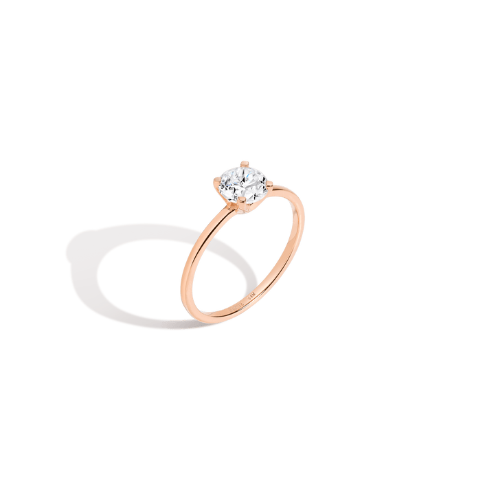 Round Solitaire Diamond Ring 14K 18K Platinum Rose Gold Lab-grown Natural First