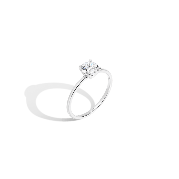 Round Solitaire Diamond Ring 14K 18K Platinum White Gold Lab-grown Natural First