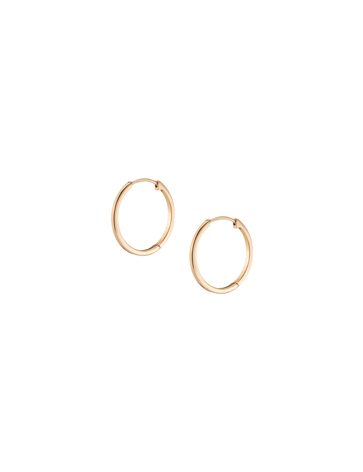 15mm Skinny Gold Hinged Huggie Earrings Vermeil 14K 18K Yellow Gold Single Pair First