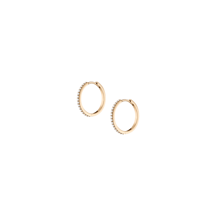 Thin Forever Diamond Hinged Huggie Earrings (15mm)
