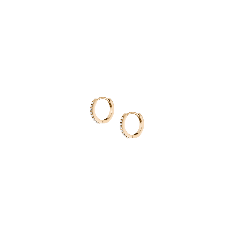 Thin Forever Diamond Hinged Huggie Earrings 14K