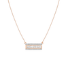 Pavé Baguette Nametag Necklace 14K 18K Rose Gold First