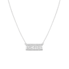 Pavé Baguette Nametag Necklace 14K 18K White Gold First