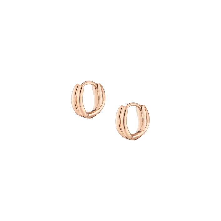 Crossover Huggie Earrings Vermeil 14k 18k Rose Gold Pair Single 10mm First