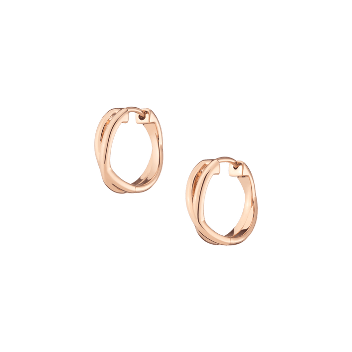 Crossover Huggie Earrings Vermeil 14k 18k Rose Gold Pair Single 15mm