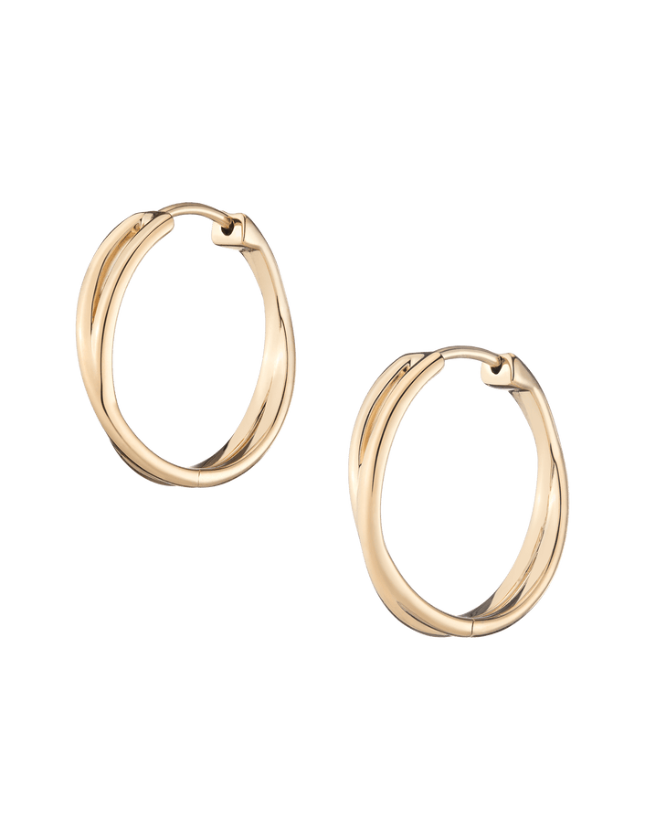 Crossover Hoop Earrings Vermeil 14k 18k Yellow Gold Pair Single First