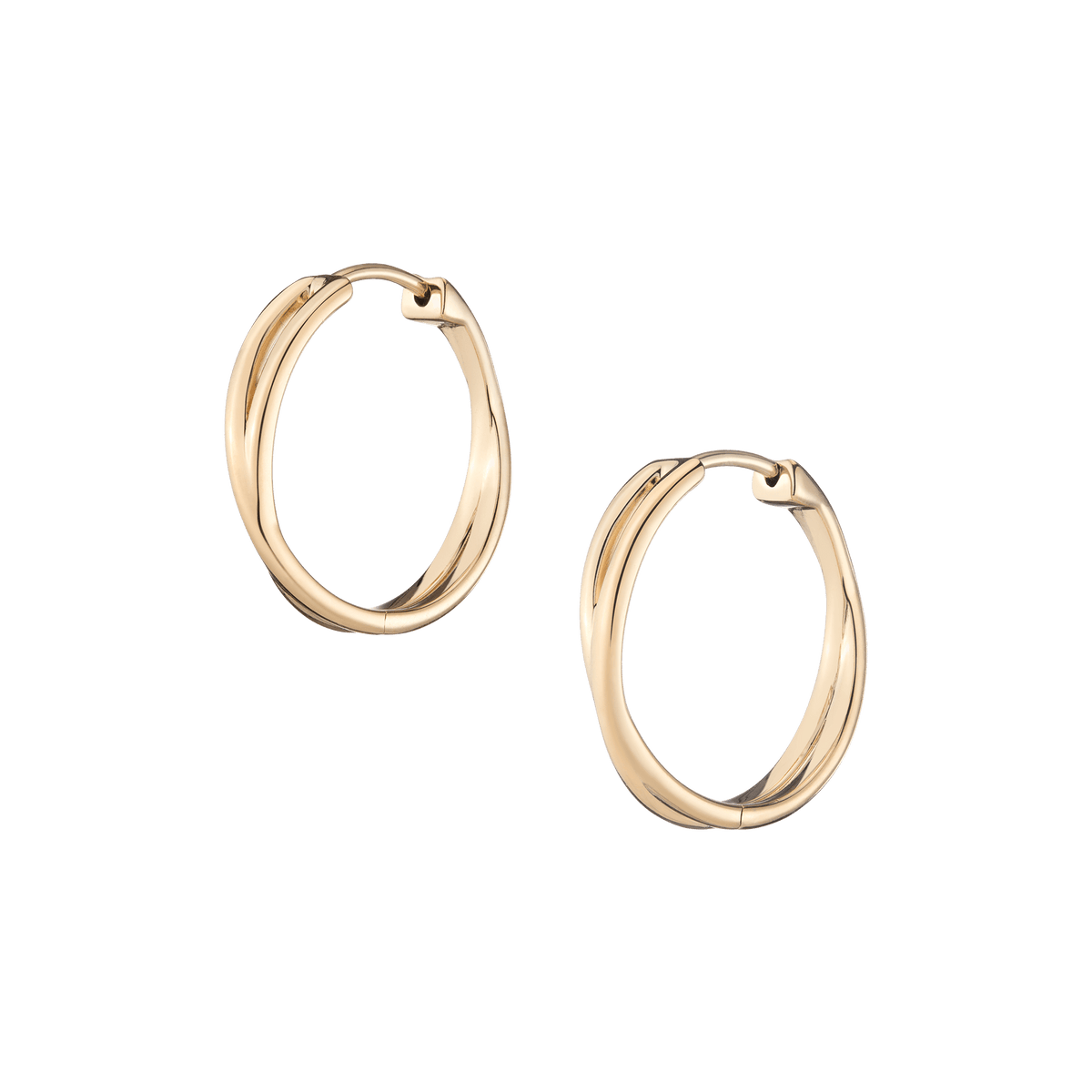 Crossover Hoop Earrings Vermeil 14k 18k Yellow Gold Pair Single First