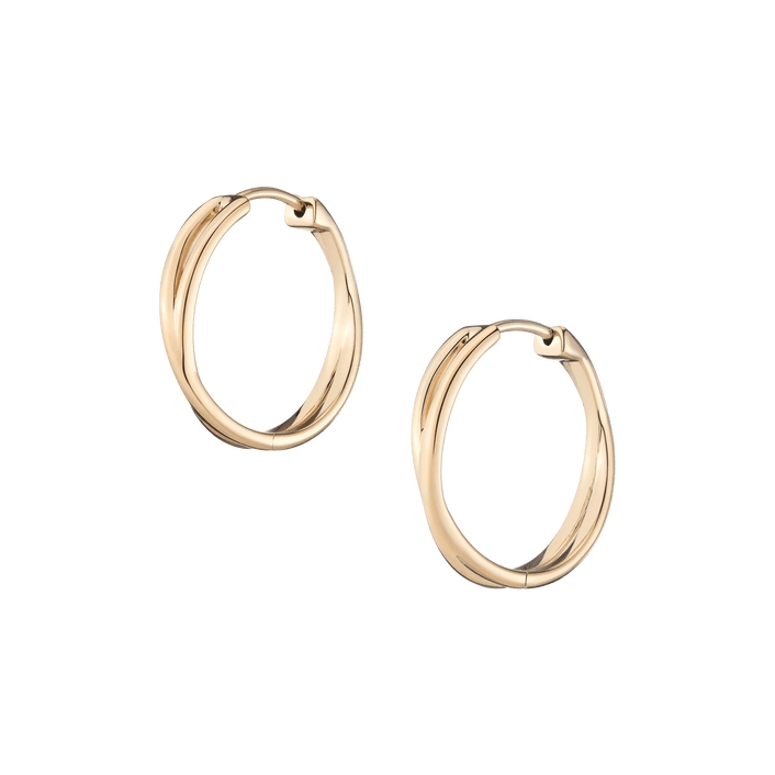 Crossover Hoop Earrings Vermeil 14k 18k Yellow Gold Pair Single First