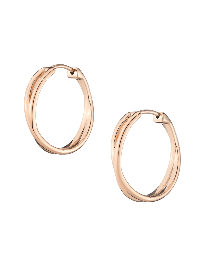 Crossover Hoop Earrings Vermeil 14k 18k Rose Gold Pair Single First