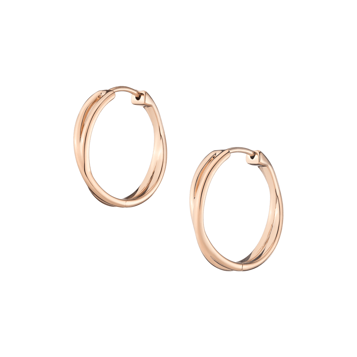 Crossover Hoop Earrings Vermeil 14k 18k Rose Gold Pair Single First