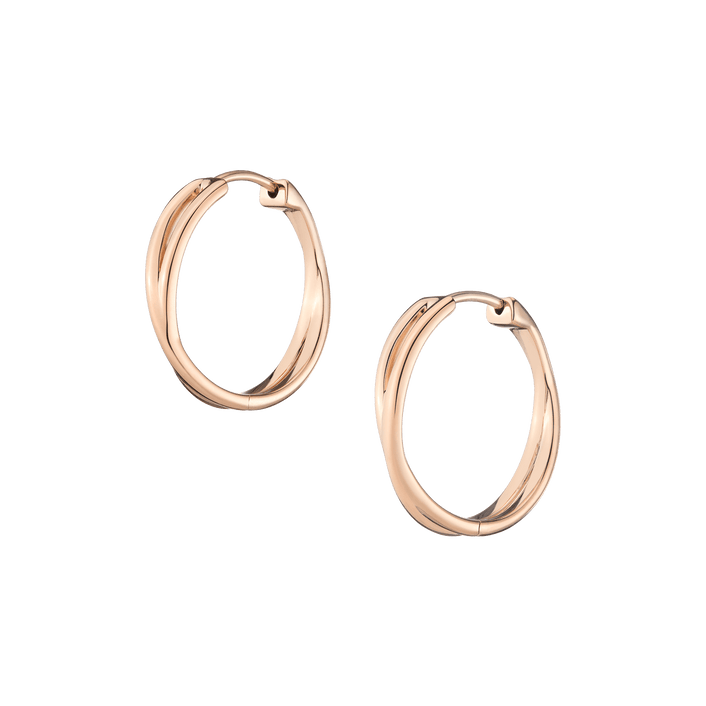 Crossover Hoop Earrings Vermeil 14k 18k Rose Gold Pair Single First