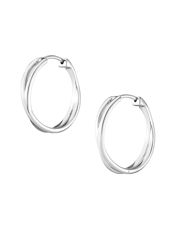 Crossover Hoop Earrings Vermeil 14k 18k White Gold Pair Single First