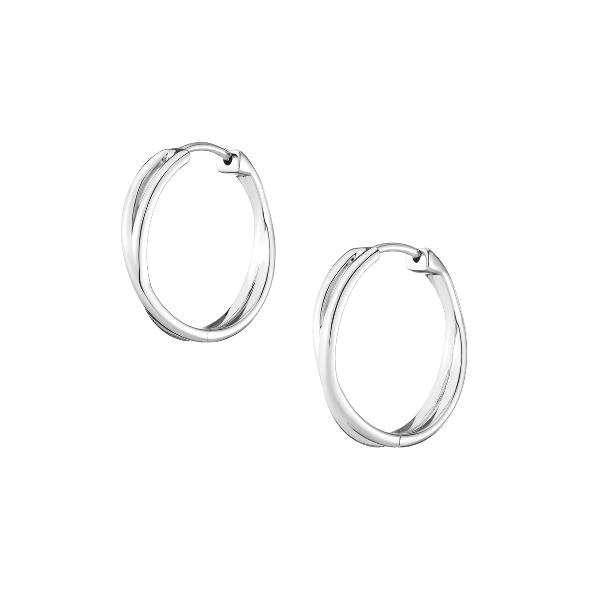 Crossover Hoop Earrings Vermeil 14k 18k White Gold Pair Single First