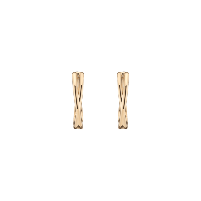 Crossover Hoop Earrings Vermeil 14k 18k Yellow Gold Pair Single 