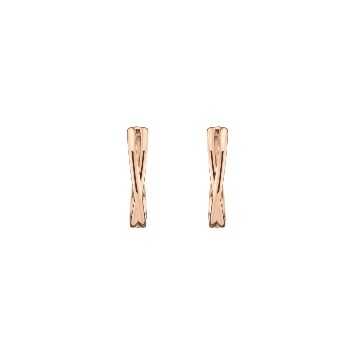 Crossover Hoop Earrings Vermeil 14k 18k Rose Gold Pair Single