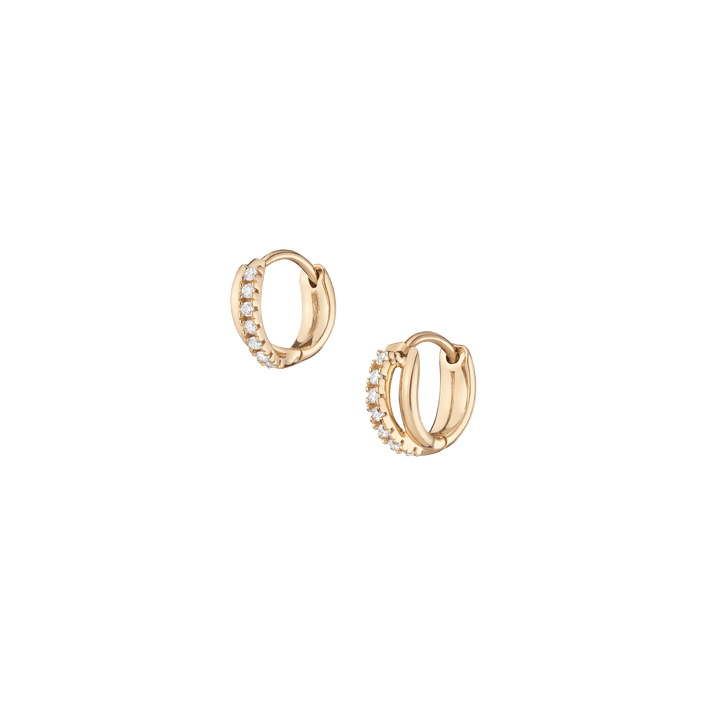 Diamond Crossover Huggie Earrings