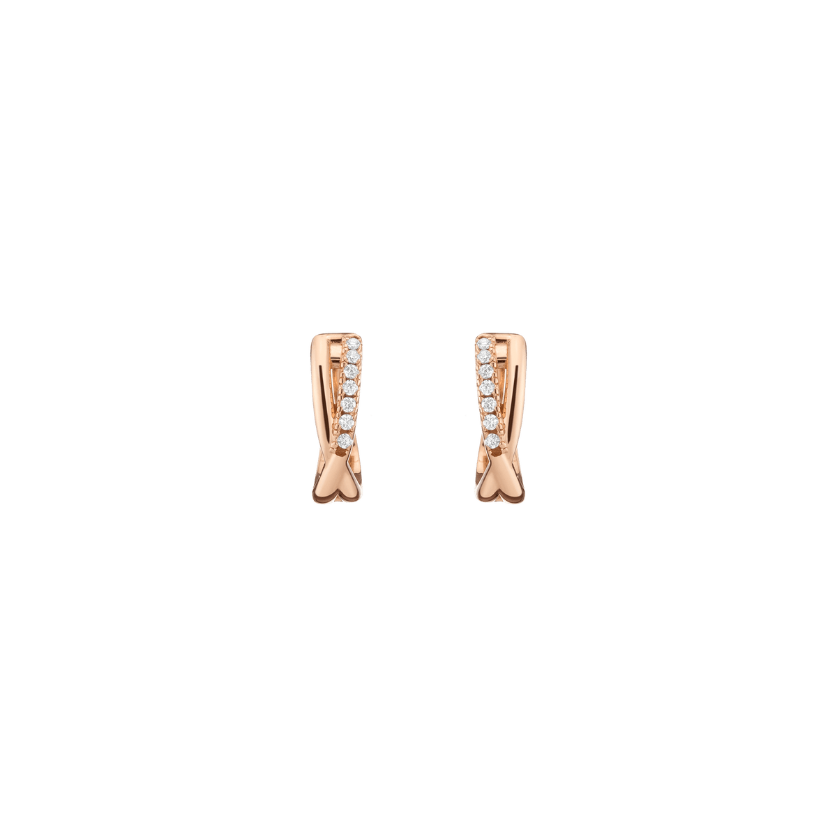 Diamond Crossover Huggie Earrings