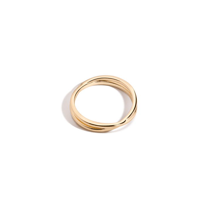 Crossover Ring Vermeil 14k 18k Yellow Gold 