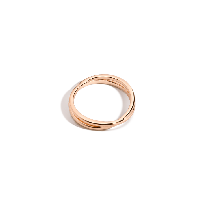 Crossover Ring Vermeil 14k 18k Rose Gold 