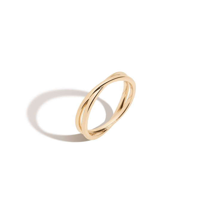 Crossover Ring Vermeil 14k 18k Yellow Gold First