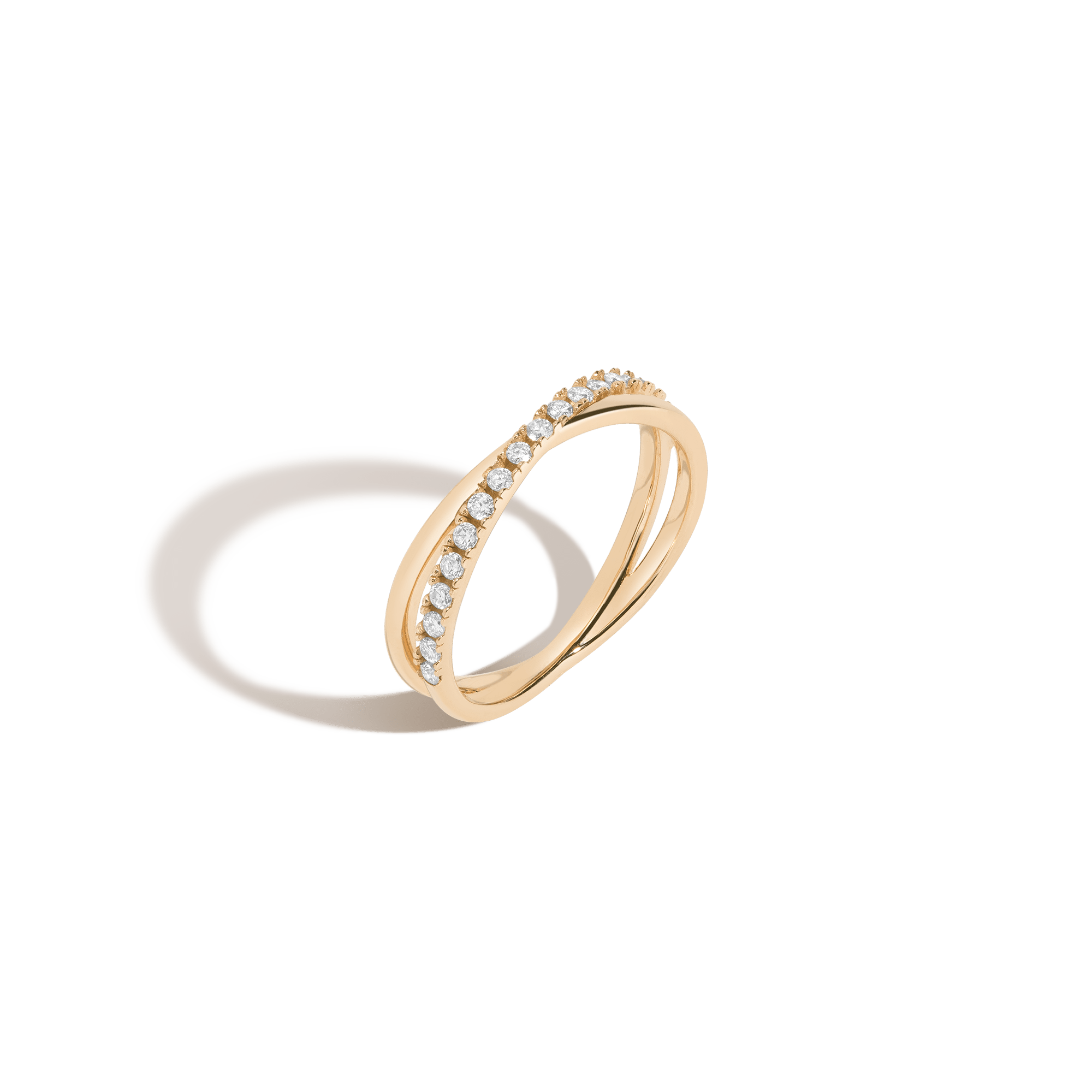 Diamond Crossover Ring