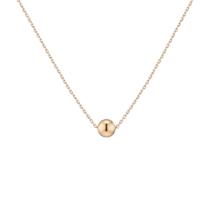 Gold Ball Pendant Necklace Vermeil Yellow Gold 6 mm First