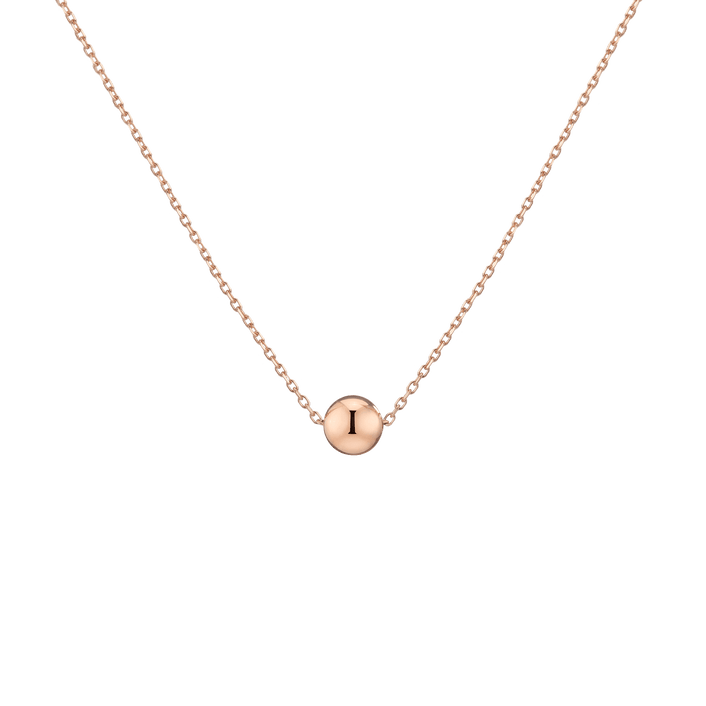 Gold Ball Pendant Necklace Vermeil Rose Gold 6 mm