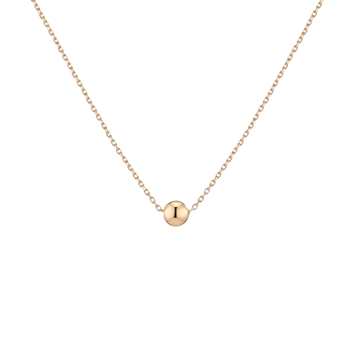 Gold Ball Pendant Necklace Vermeil Yellow Gold 5 mm First