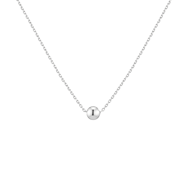 Gold Ball Pendant Necklace Vermeil White Gold 5 mm First