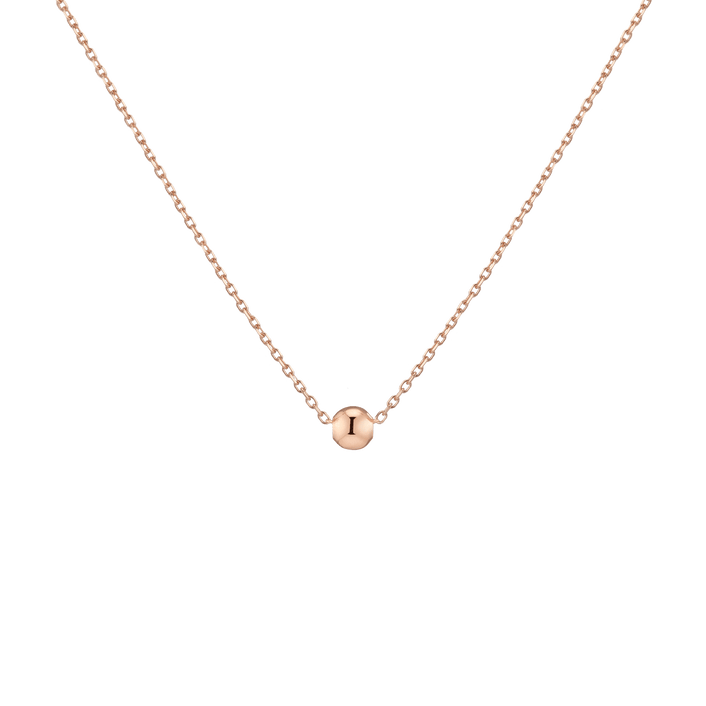 Gold Ball Pendant Necklace Vermeil Rose Gold 4 mm