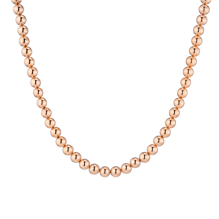 Gold Ball Necklace - 6mm Vermeil Rose Gold 16.5in 18in First