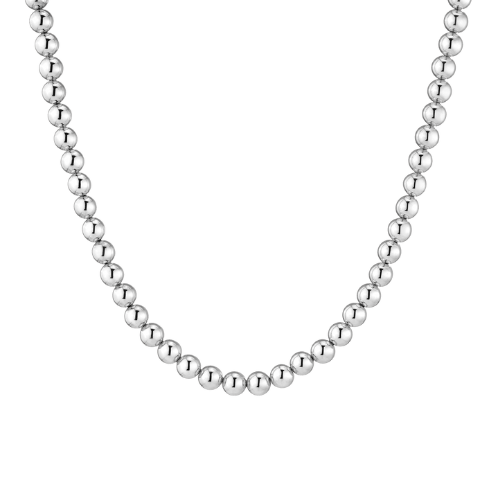 Gold Ball Necklace - 6mm Vermeil White Gold 16.5in 18in First