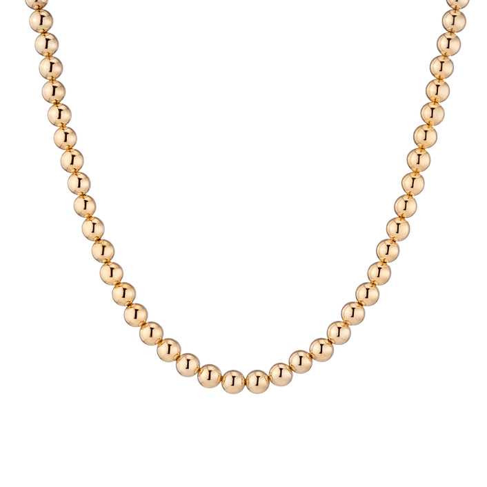 Gold Ball Necklace - 6mm Vermeil Yellow Gold 16.5in 18in First