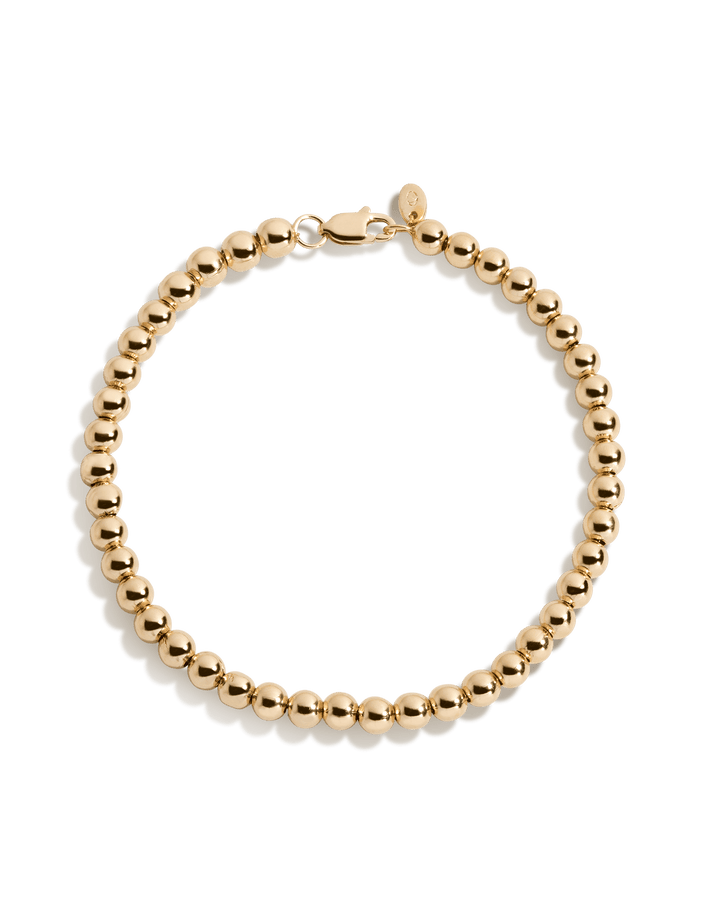 Gold Ball Bracelet Vermeil Yellow Gold 6.5in 7in 7.5in 4 mm First
