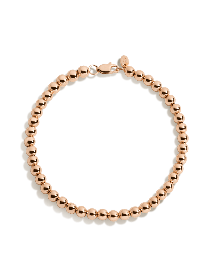 Gold Ball Bracelet Vermeil Rose Gold 6.5in 7in 7.5in 4 mm First