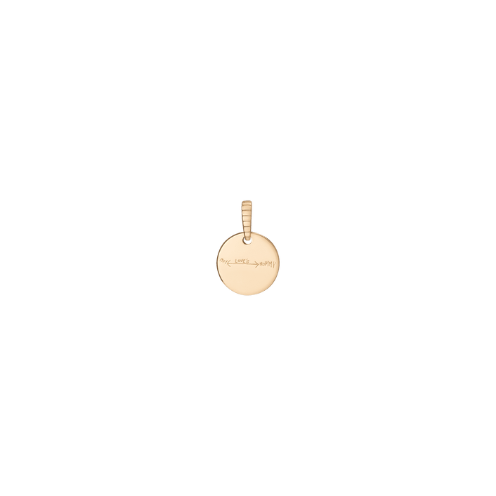 Story in Gold Engraved Pendant Vermeil 14k 18k Yellow Gold Mini (10mm)