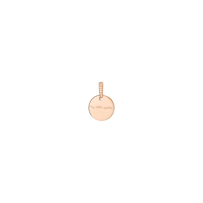 Story in Gold Engraved Pendant Vermeil 14k 18k Rose Gold Mini (10mm)