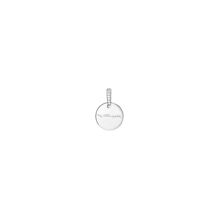 Story in Gold Engraved Pendant Vermeil 14k 18k White Gold Mini (10mm)